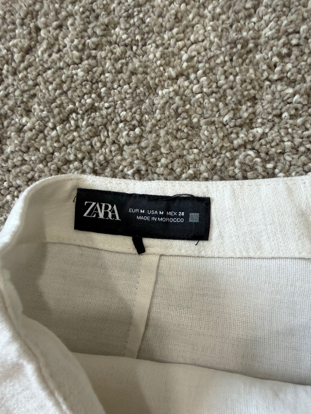 Zara White Linen Blend Skort Shorts Size M - Picture 3 of 4